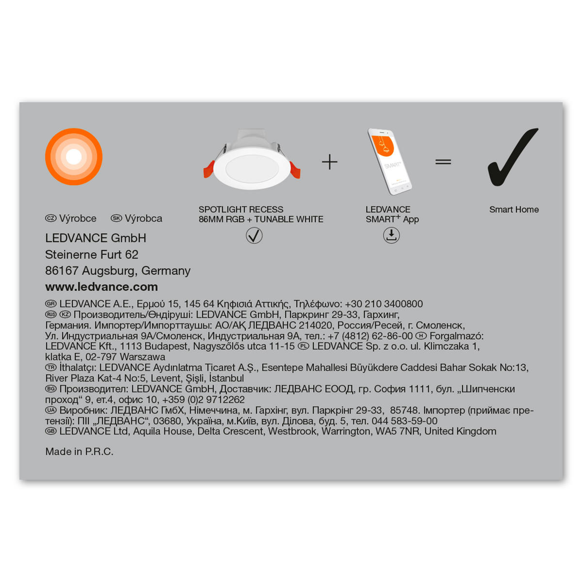 LED-DECKENLEUCHTE 8,6/4,8 cm    - Weiß, Basics, Kunststoff (8,6/4,8cm) - Ledvance