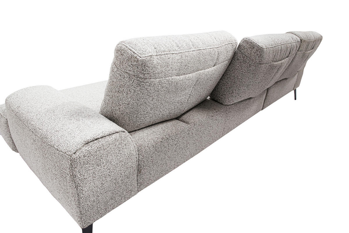 ECKSOFA in Flachgewebe Beige  - Beige/Schwarz, Design, Textil/Metall (178/305cm) - Livetastic