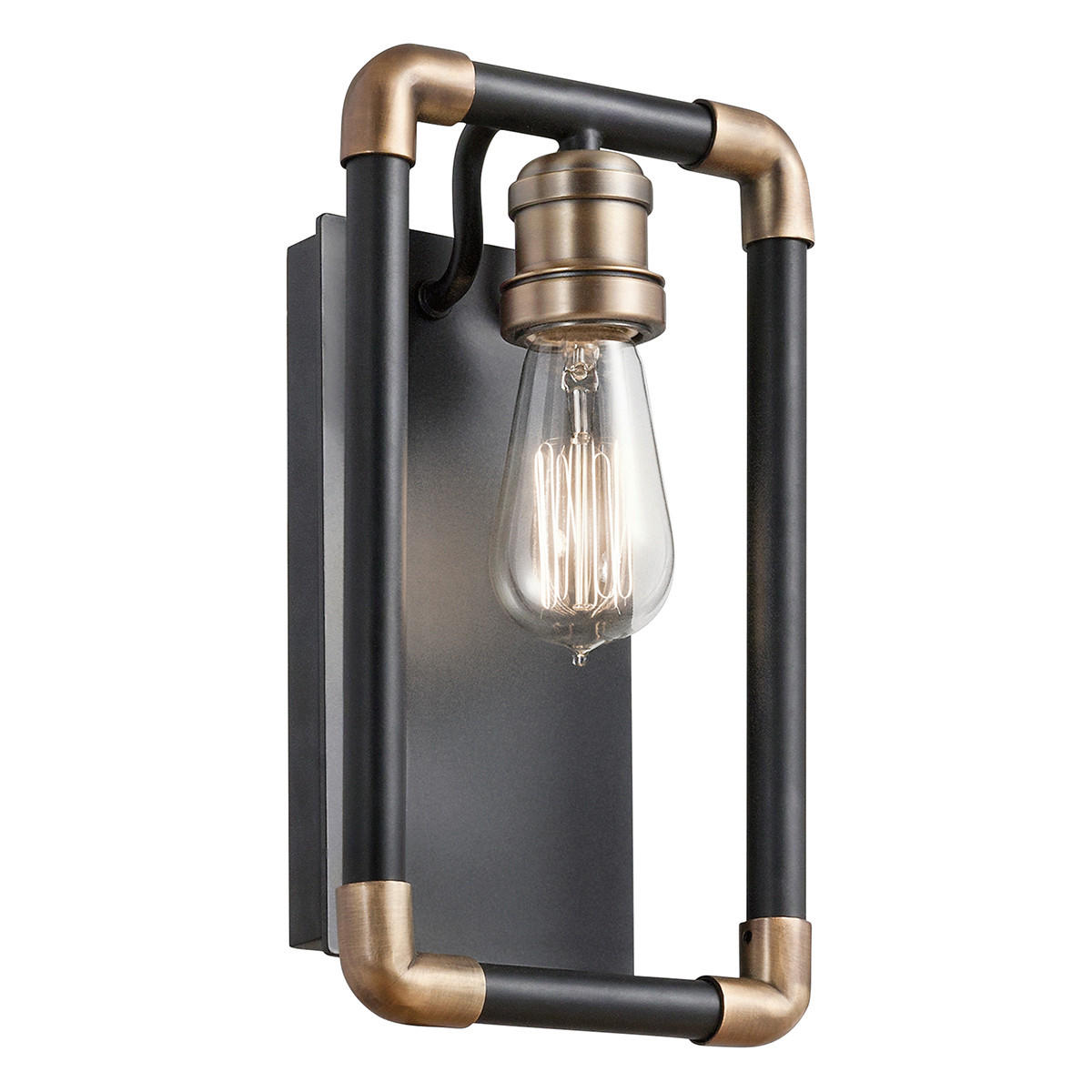 VÄGGLAMPA Elstead Imahn 17,1/10,6/30,5 cm   - mässingsfärgad/svart, Klassisk, metall (17,1/10,6/30,5cm) - Elstead Lighting