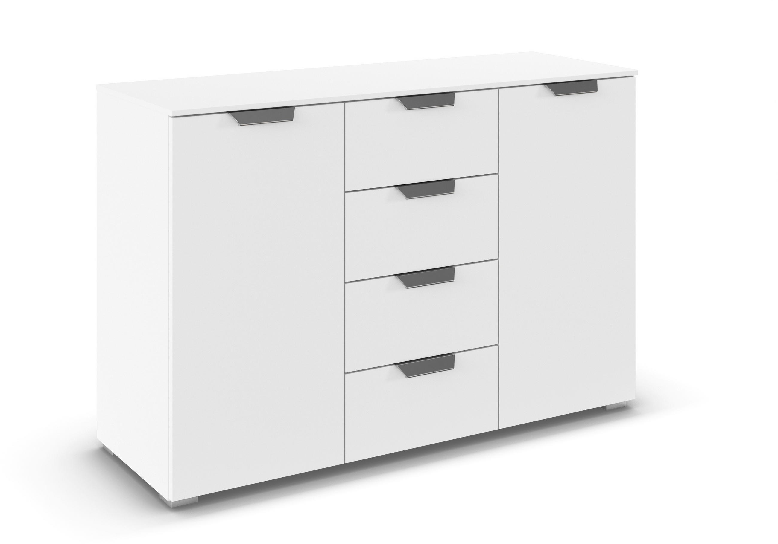KOMMODE  in 120/81/42 cm  - Chromfarben/Weiß, Design, Holzwerkstoff/Metall (120/81/42cm) - Carryhome