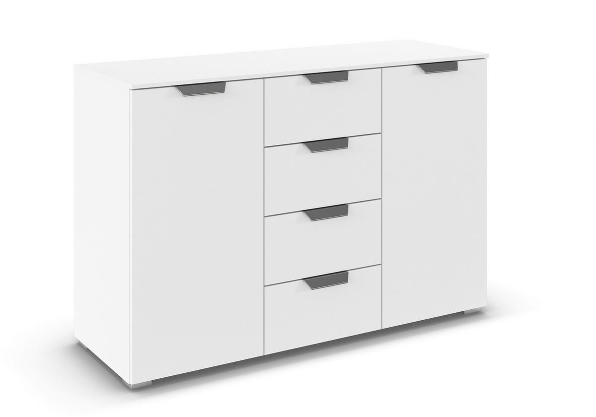KOMMODE  in 120/81/42 cm  - Chromfarben/Weiß, Design, Holzwerkstoff/Metall (120/81/42cm) - Carryhome