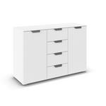 KOMMODE  in 120/81/42 cm  - Chromfarben/Weiß, Design, Holzwerkstoff/Metall (120/81/42cm) - Xora