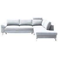 ECKSOFA in Echtleder Weiss  - Chromfarben/Weiss, Design, Leder/Metall (281/200cm) - Pure Home Lifestyle