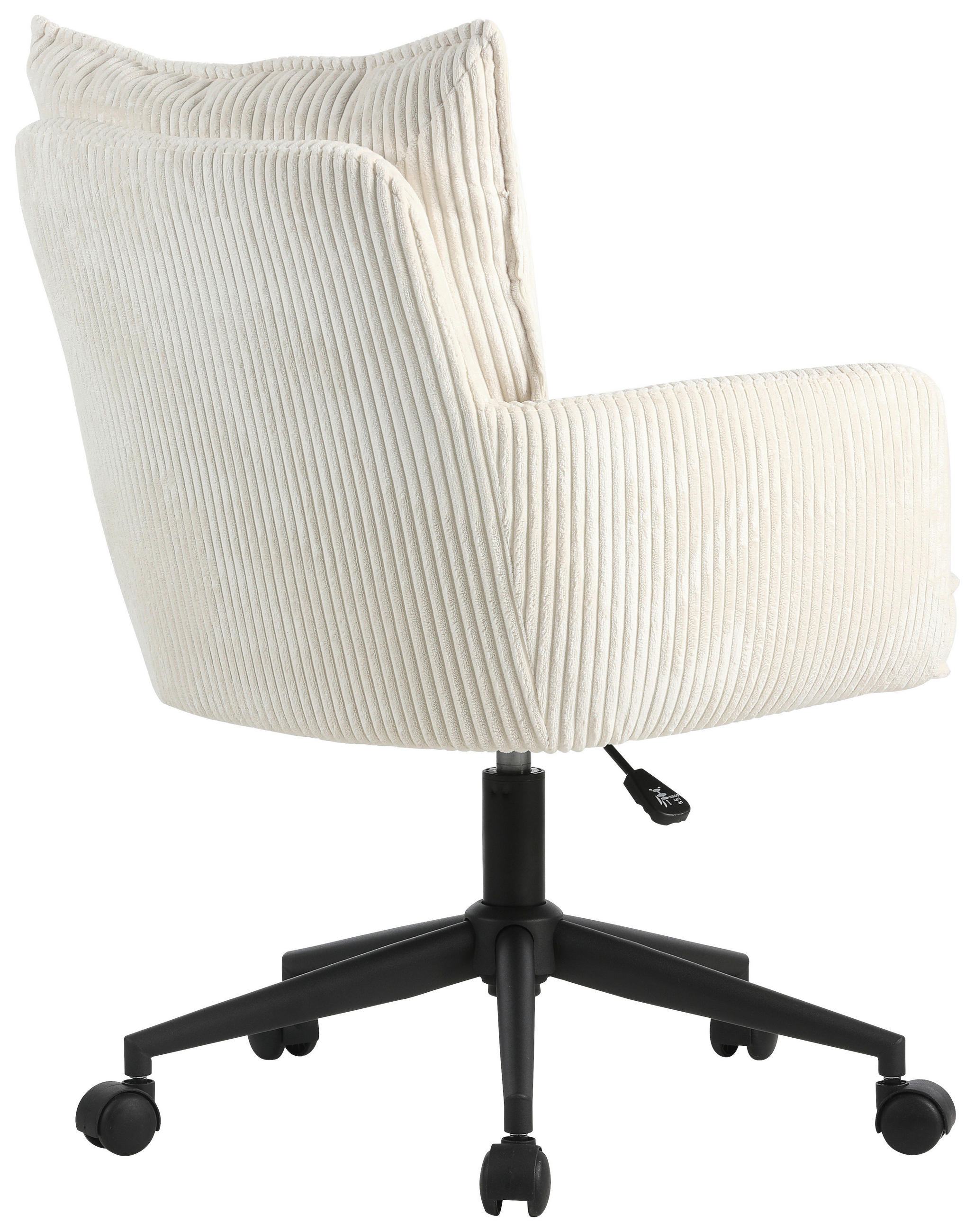 DREHSTUHL Cord Creme, Schwarz  - Creme/Schwarz, Design, Kunststoff/Textil (58/84,5-92/64cm) - Carryhome