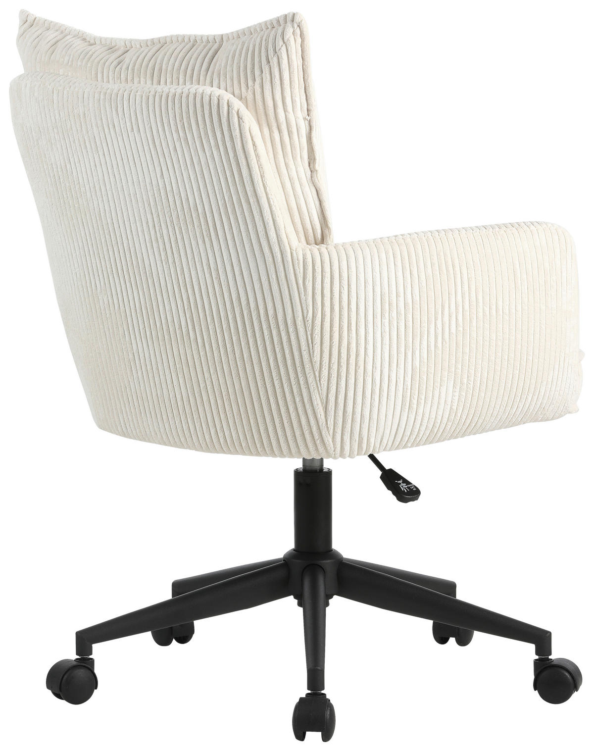 VRTLJIVI STOL kovina, tekstil krem barve, črna  - črna/krem barve, Design, kovina/umetna masa (58/84,5-92/64cm) - Carryhome