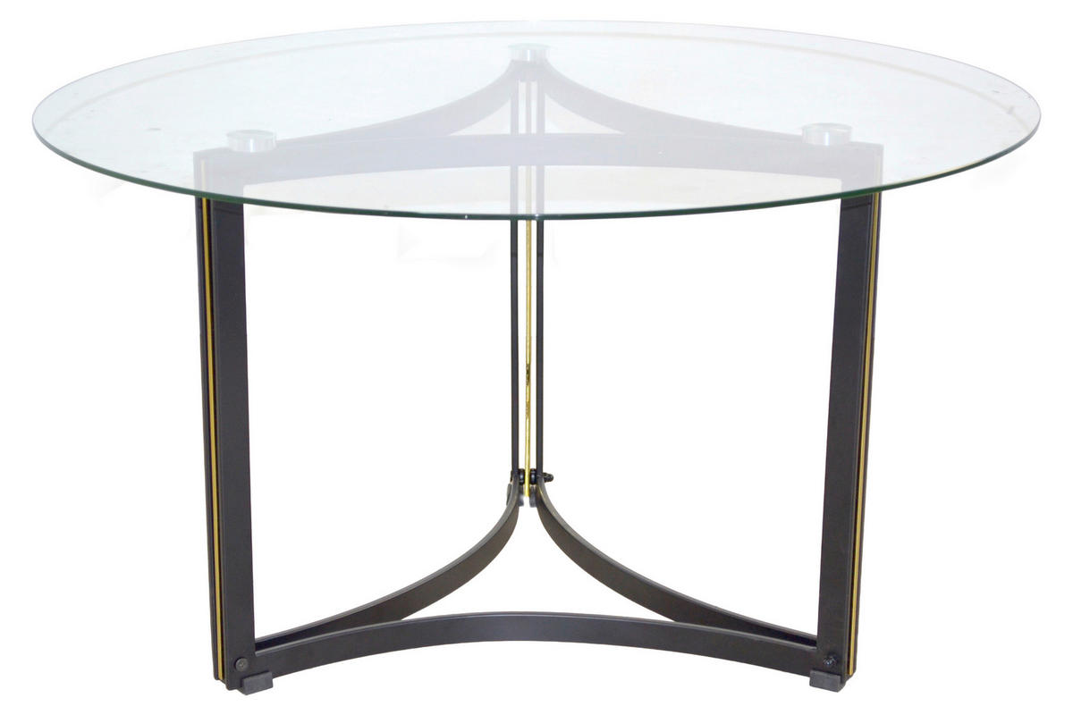 COUCHTISCH ESG, Klarglas 80/80/45 cm rund Schwarz  - Schwarz, Design, Glas/Metall (80/80/45cm) - MID.YOU