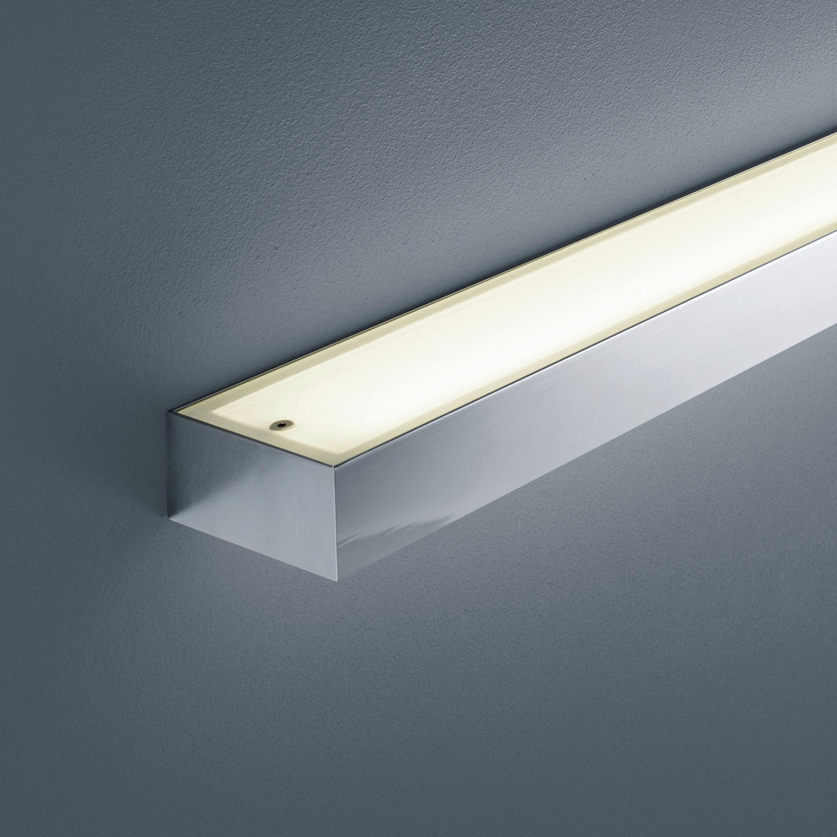 LED-WANDLEUCHTE 90/4,5/8 cm   - Chromfarben, Design, Glas/Metall (90/4,5/8cm) - Helestra