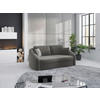 2,5-SITZER in Samt Grau  - Schwarz/Grau, Modern, Kunststoff/Textil (196/88/107cm) - Sit & More