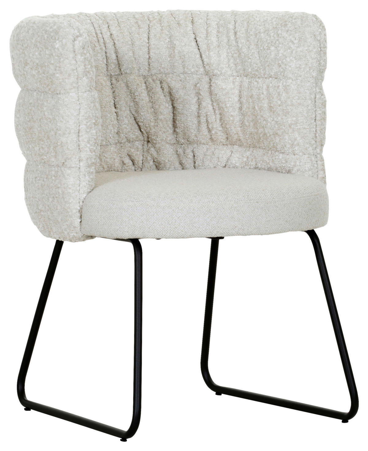 STUHL - Beige/Schwarz, Design, Textil/Metall (62/80/62cm) - Novel