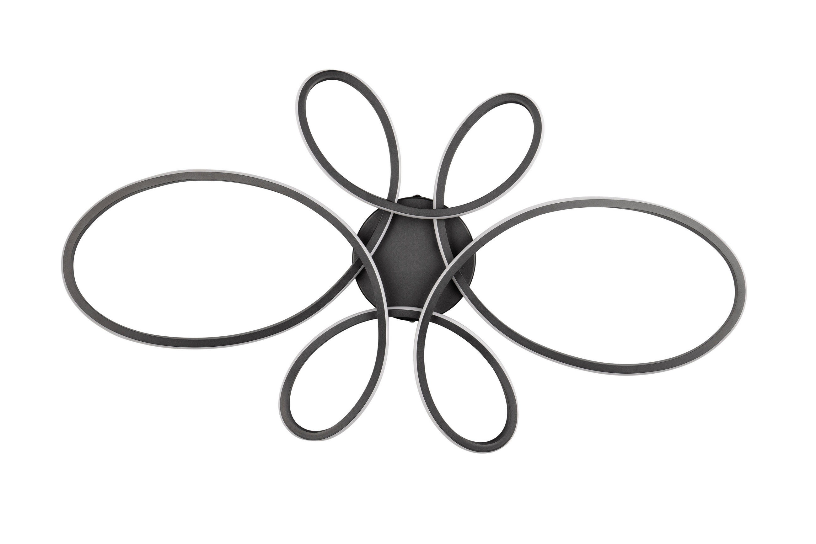 LED-DECKENLEUCHTE Fly 83/45,5/7,5 cm   - Schwarz/Weiß, Design, Kunststoff/Metall (83/45,5/7,5cm) - Trio Leuchten