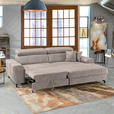 ECKSOFA in Velours Beige  - Beige/Schwarz, Design, Textil/Metall (267/181cm) - Carryhome