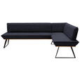 ECKBANK 203/163 cm  in Schwarz, Eichefarben  - Eichefarben/Schwarz, Design, Holz/Textil (203/163cm) - Voleo