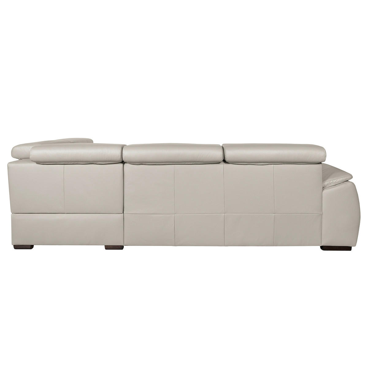 ECKSOFA  in Echtleder Platinfarben  - Platinfarben/Wengefarben, Design, Leder/Holz (265/211cm) - Livetastic