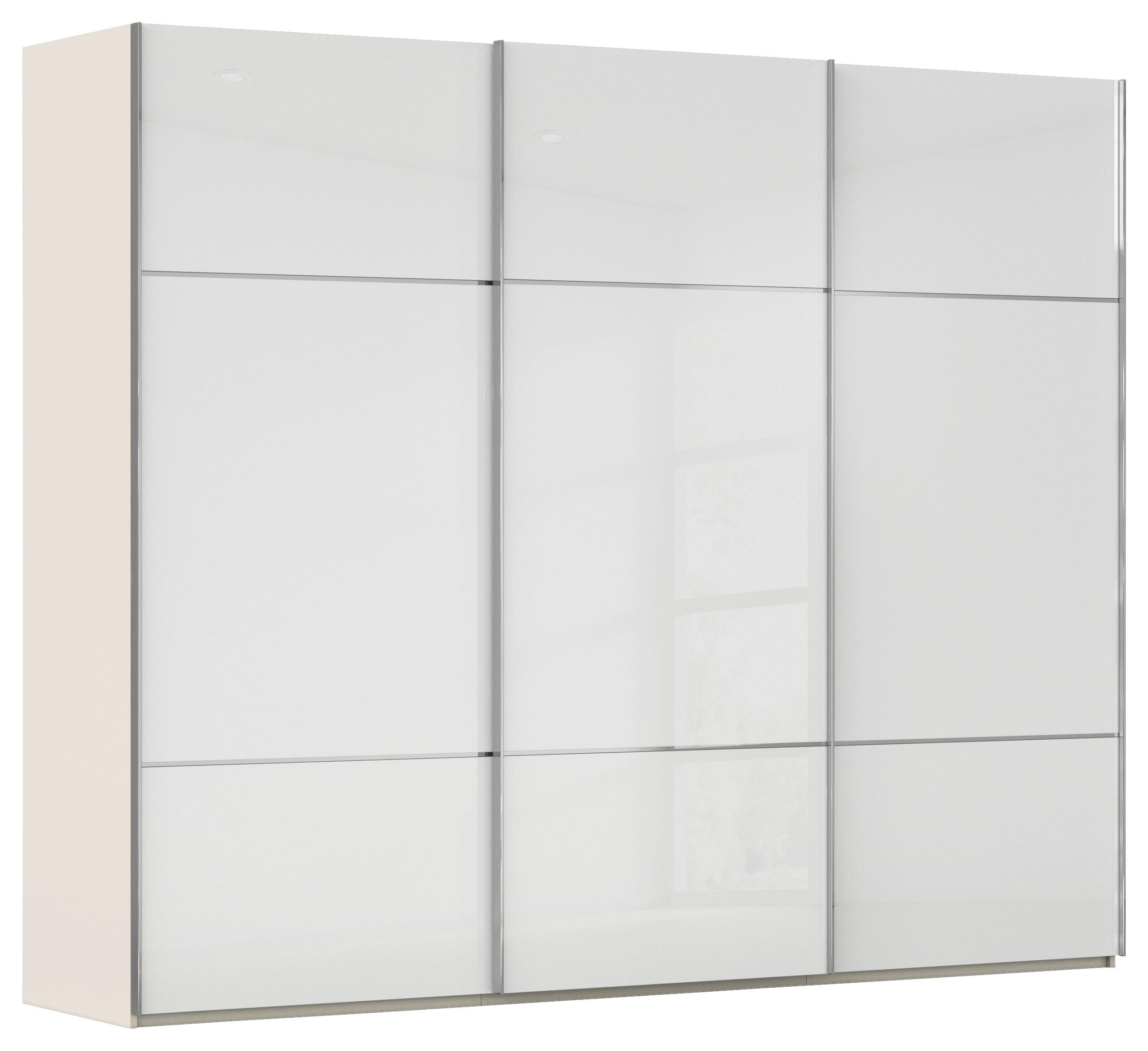 SCHWEBETÜRENSCHRANK 242/223/68 cm 3-türig Weiß, Champagner  - Champagner/Weiß, KONVENTIONELL, Glas/Holzwerkstoff (242/223/68cm) - Novel