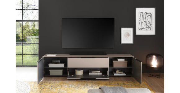 LOWBOARD  220/50/38 cm 1 Schublade(n) Beimöbel erhältlich, stehend  - Kaschmir/Schwarz, Design, Holzwerkstoff/Kunststoff (220/50/38cm) - Voleo