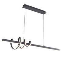 LED-PENDELLEUCHTE SWING 120/23/150 cm   - Schwarz, Design, Metall (120/23/150cm)