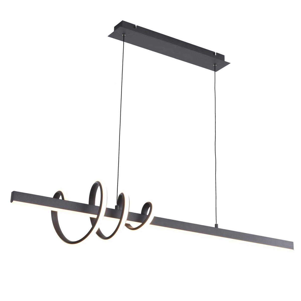 LED-PENDELLEUCHTE SWING 120/23/150 cm   - Schwarz, Design, Metall (120/23/150cm)