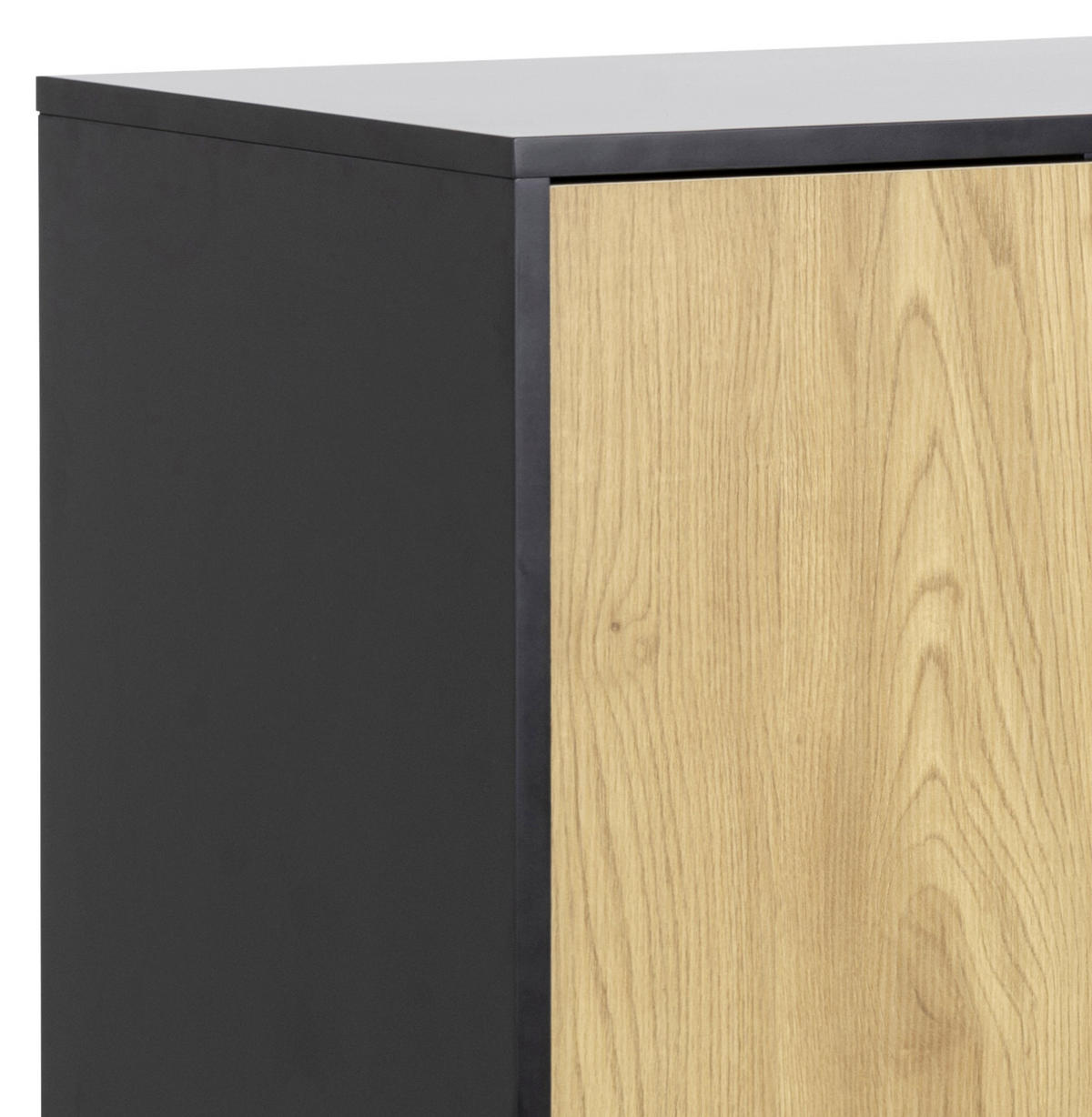 KOMMODE Seaford  in 80/103/40 cm  - Wildeiche/Schwarz, MODERN, Holzwerkstoff/Metall (80/103/40cm)