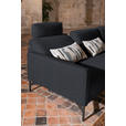 ECKSOFA in Flachgewebe, Struktur Pflaume  - Pflaume/Anthrazit, Design, Textil/Metall (254/230cm) - Ambiente