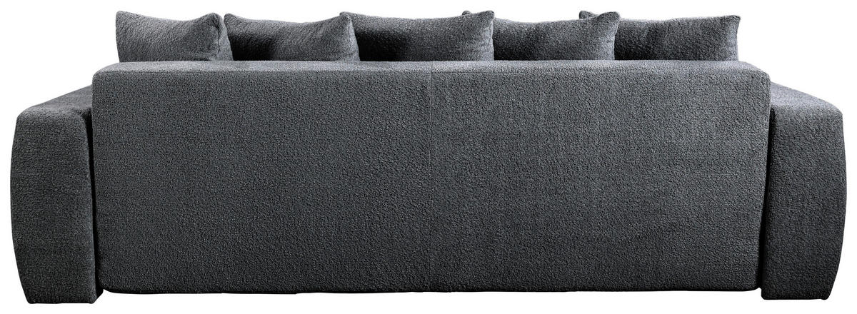SCHLAFSOFA  mit Liegefunktion, Schlafen auf Sitzhöhe Struktur, Bouclé Dunkelgrau  - Dunkelgrau/Schwarz, Basics, Kunststoff/Textil (250/86/140cm) - Livetastic
