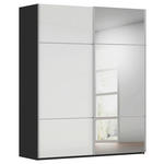 SCHWEBETÜRENSCHRANK 201/223/68 cm 2-türig Schwarz, Weiß  - Alufarben/Schwarz, KONVENTIONELL, Glas/Holzwerkstoff (201/223/68cm) - Novel