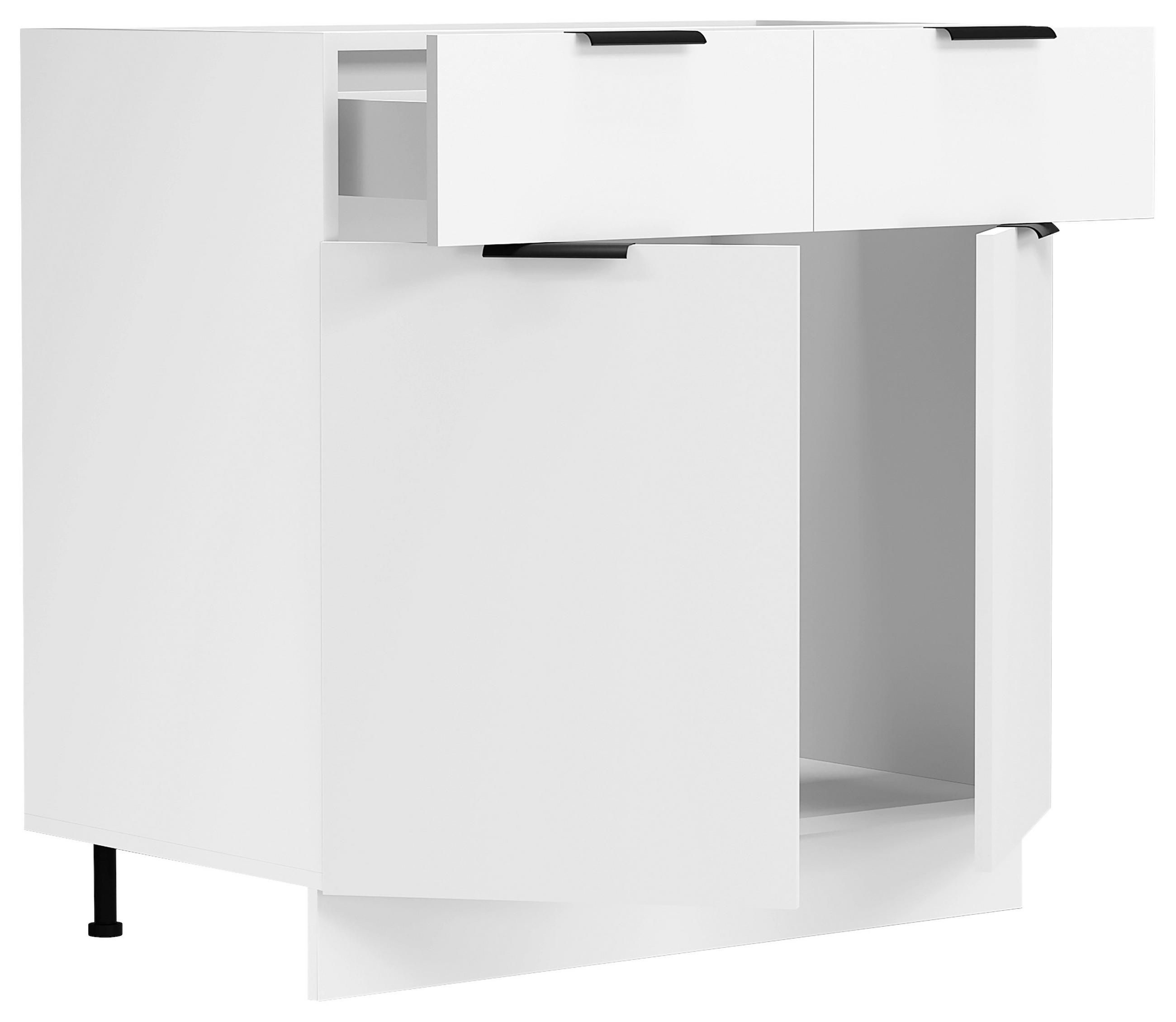 KÜCHENUNTERSCHRANK 80/82/46 cm  in Weiß  - Schwarz/Weiß, Trend, Holzwerkstoff/Kunststoff (80/82/46cm) - MID.YOU