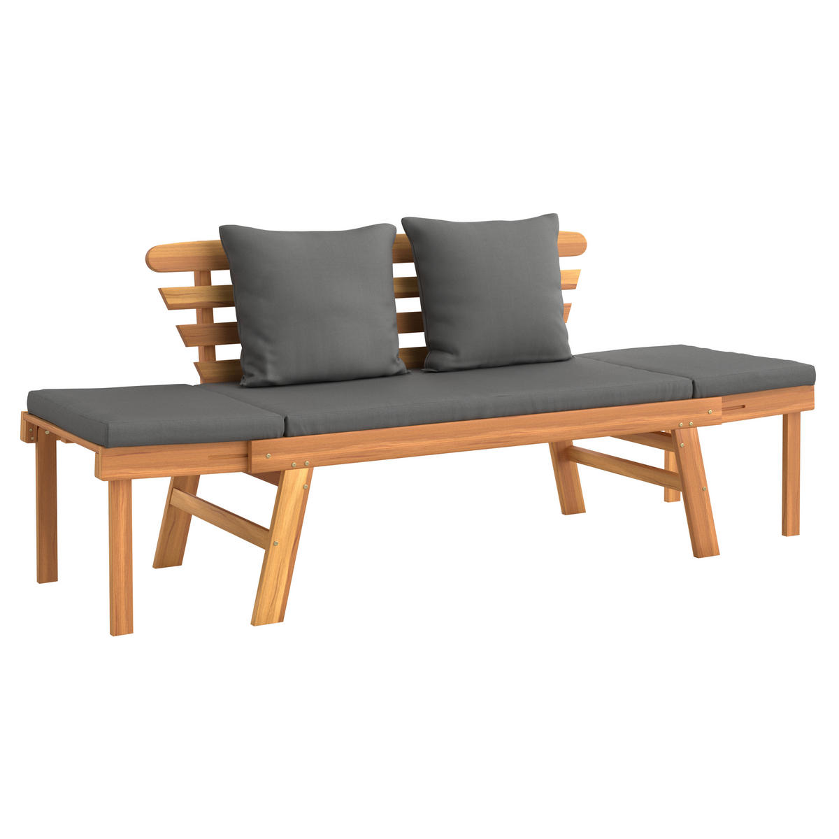 GARTENBANK 198/78/68 cm  in Grau, Akaziefarben  - Akaziefarben/Grau, Basics, Holz/Textil (198/78/68cm) - Ambia Garden