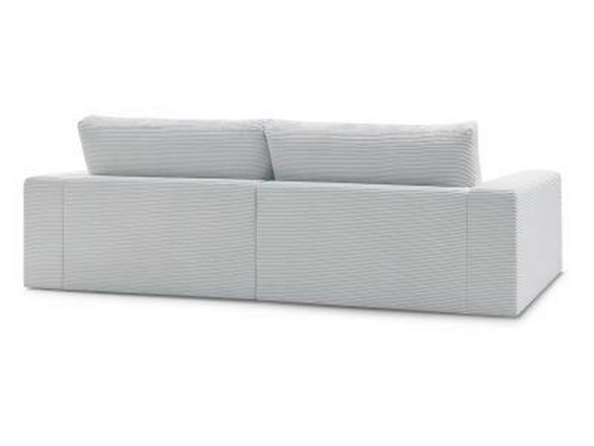 3-SITZER-SOFA LEONARD Cord Hellgrau  - Hellgrau/Schwarz, MODERN, Kunststoff/Textil (234/77/109cm)
