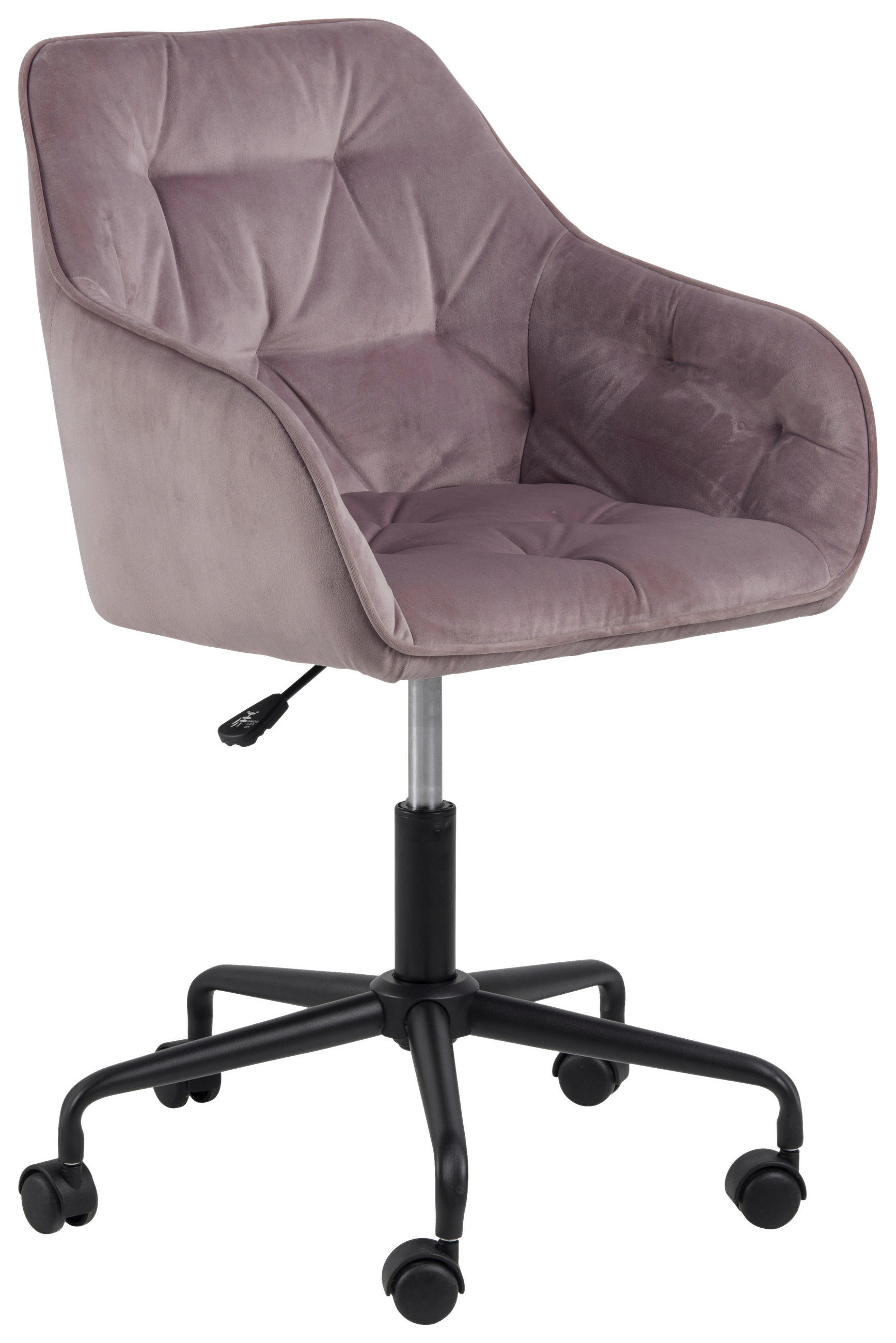 DREHSTUHL Samt Rosa, Schwarz  - Schwarz/Rosa, Trend, Textil/Metall (59/92/58,5cm) - Carryhome