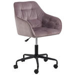 DREHSTUHL  in Samt Rosa, Schwarz  - Schwarz/Rosa, Trend, Textil/Metall (59/92/58,5cm) - Carryhome