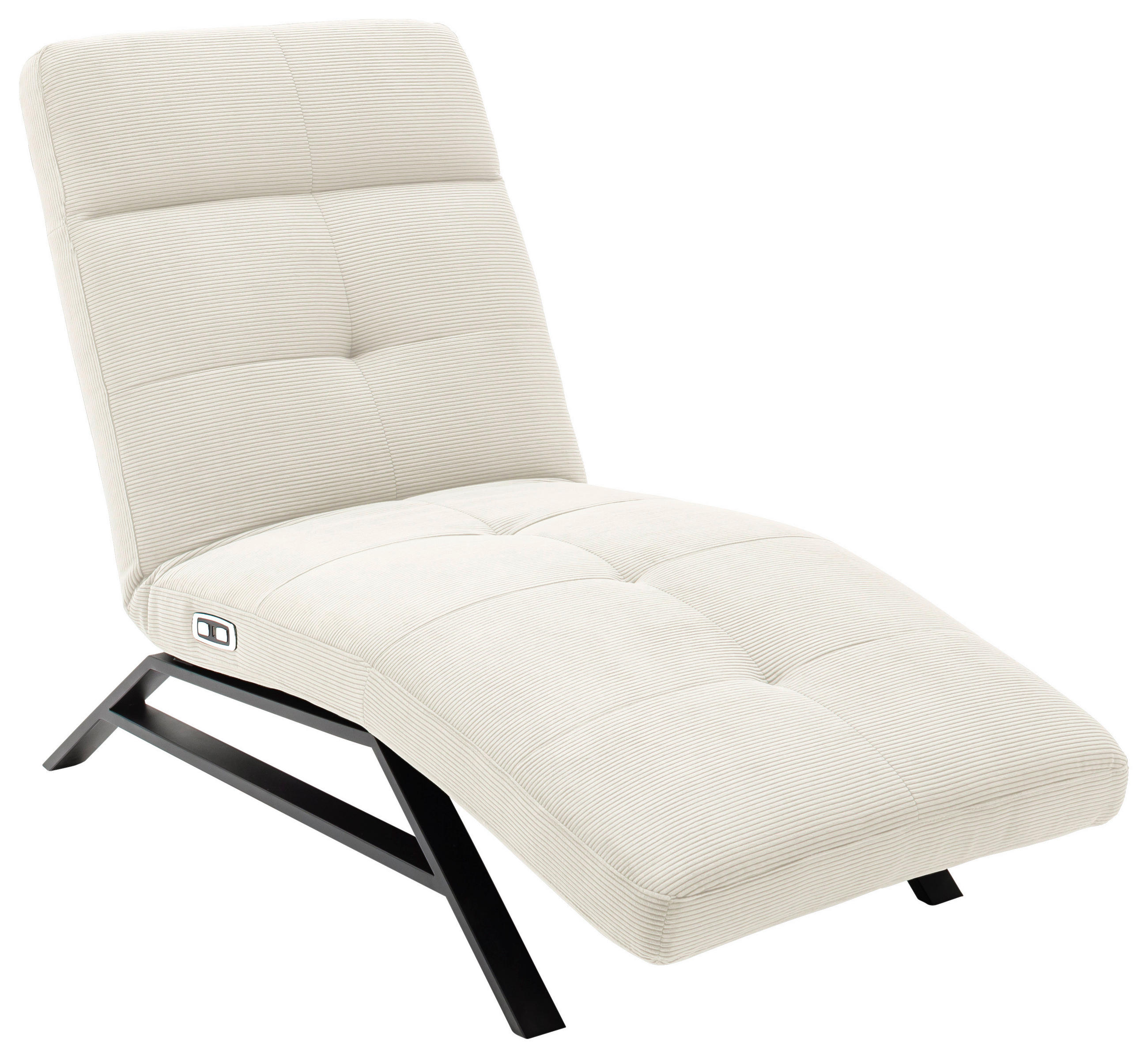 RELAXLIEGE Cord Weiß  - Schwarz/Weiß, Design, Textil/Metall (80/54-113/158-198cm) - Pure Home Lifestyle