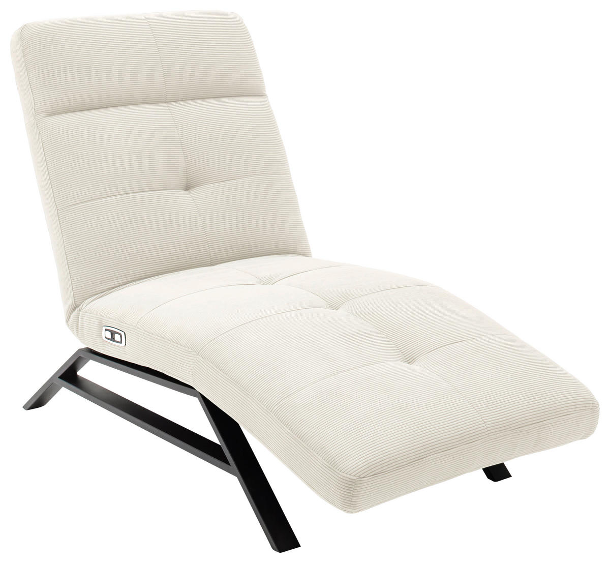 RELAXLIEGE Cord Weiß  - Schwarz/Weiß, Design, Textil/Metall (80/54-113/158-198cm) - Pure Home Lifestyle