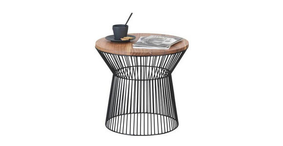 BEISTELLTISCH in Holz, Metall 46,5/46,5/41,5 cm - Schwarz/Akaziefarben, Trend, Holz/Metall (46,5/46,5/41,5cm) - Landscape
