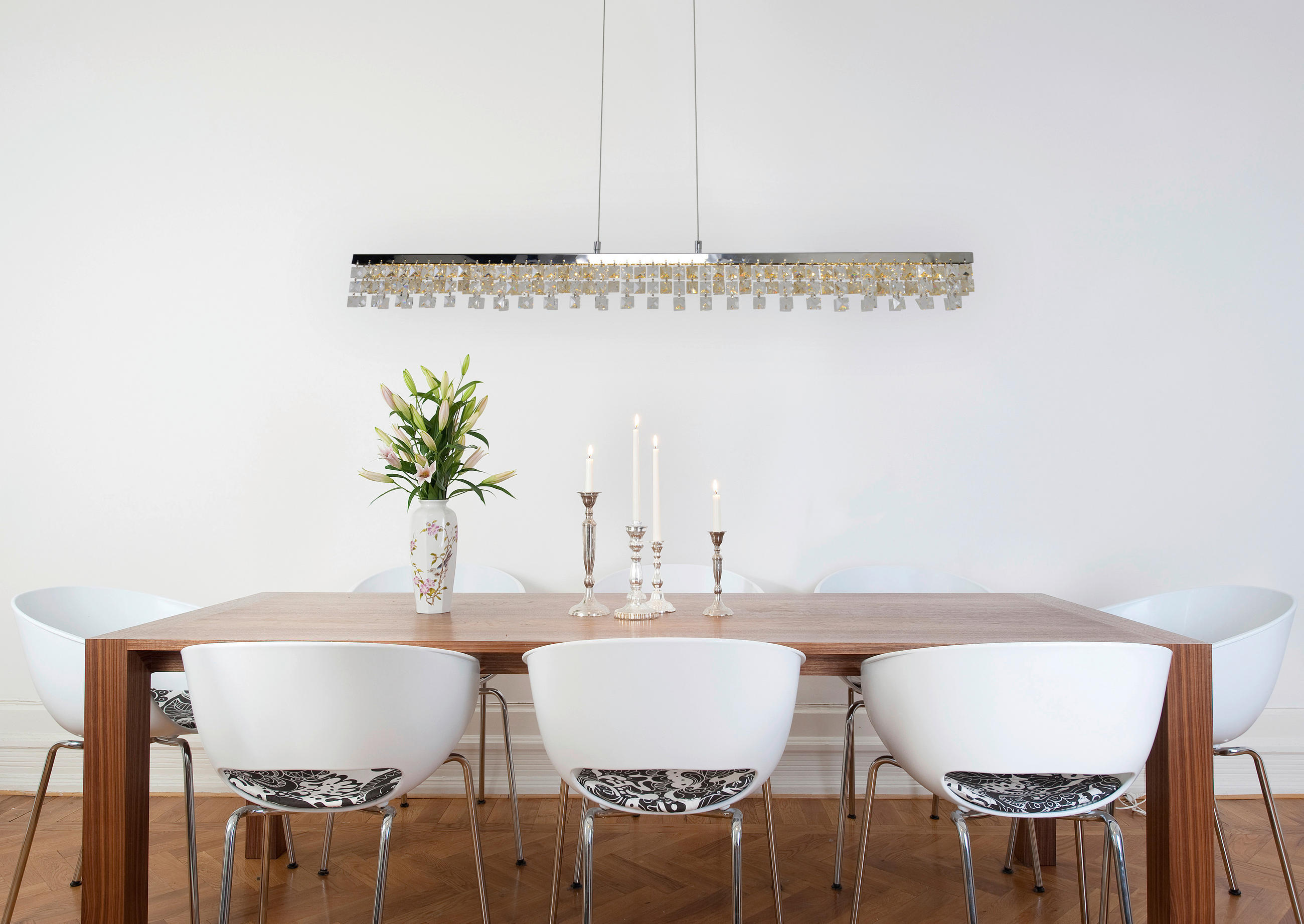 LED-HÄNGELEUCHTE 80/8/120 cm   - Chromfarben, Design, Glas/Metall (80/8/120cm) - Näve