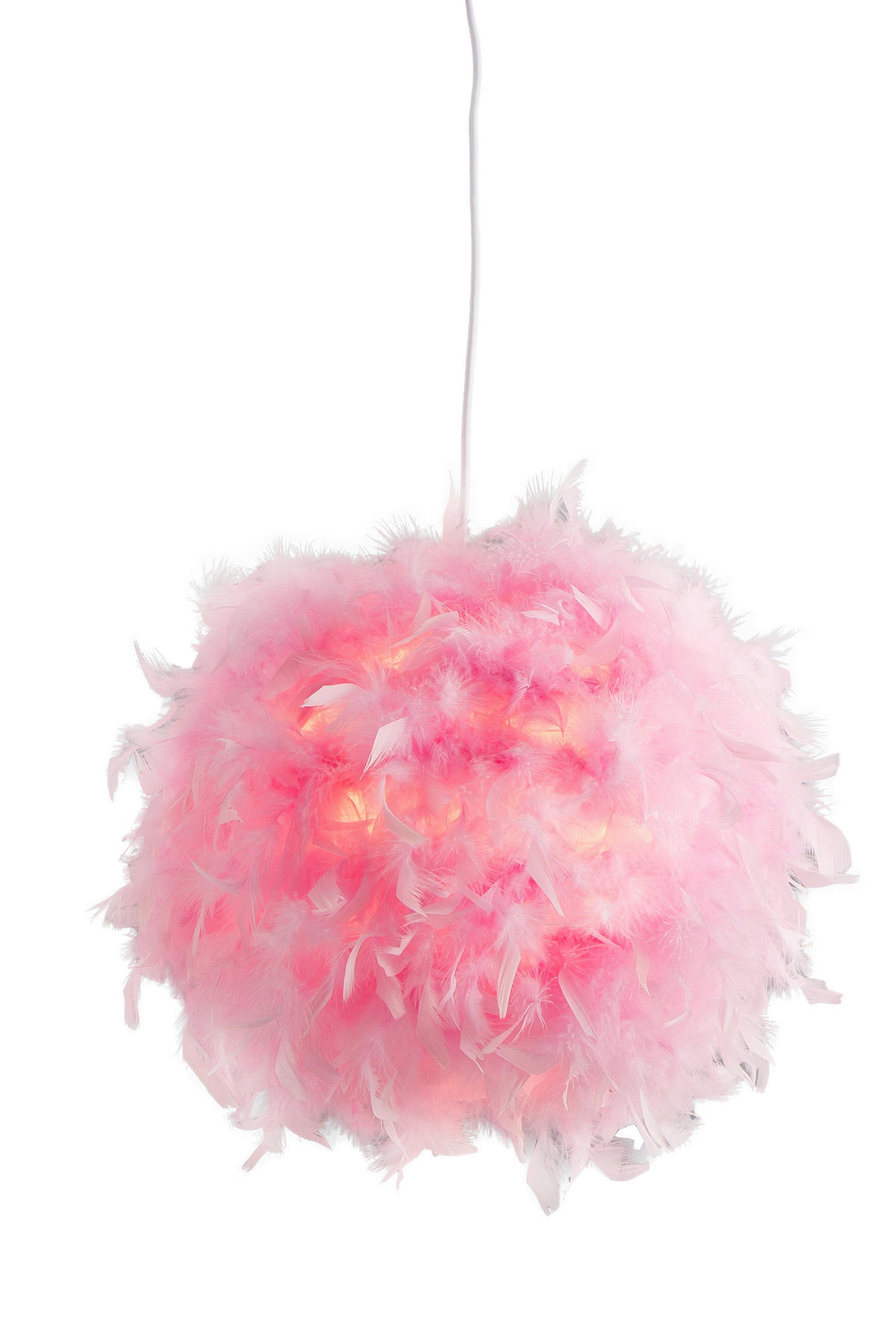 HÄNGELEUCHTE 30/150 cm  - Pink/Weiß, Basics, Textil/Metall (30/150cm) - Globo