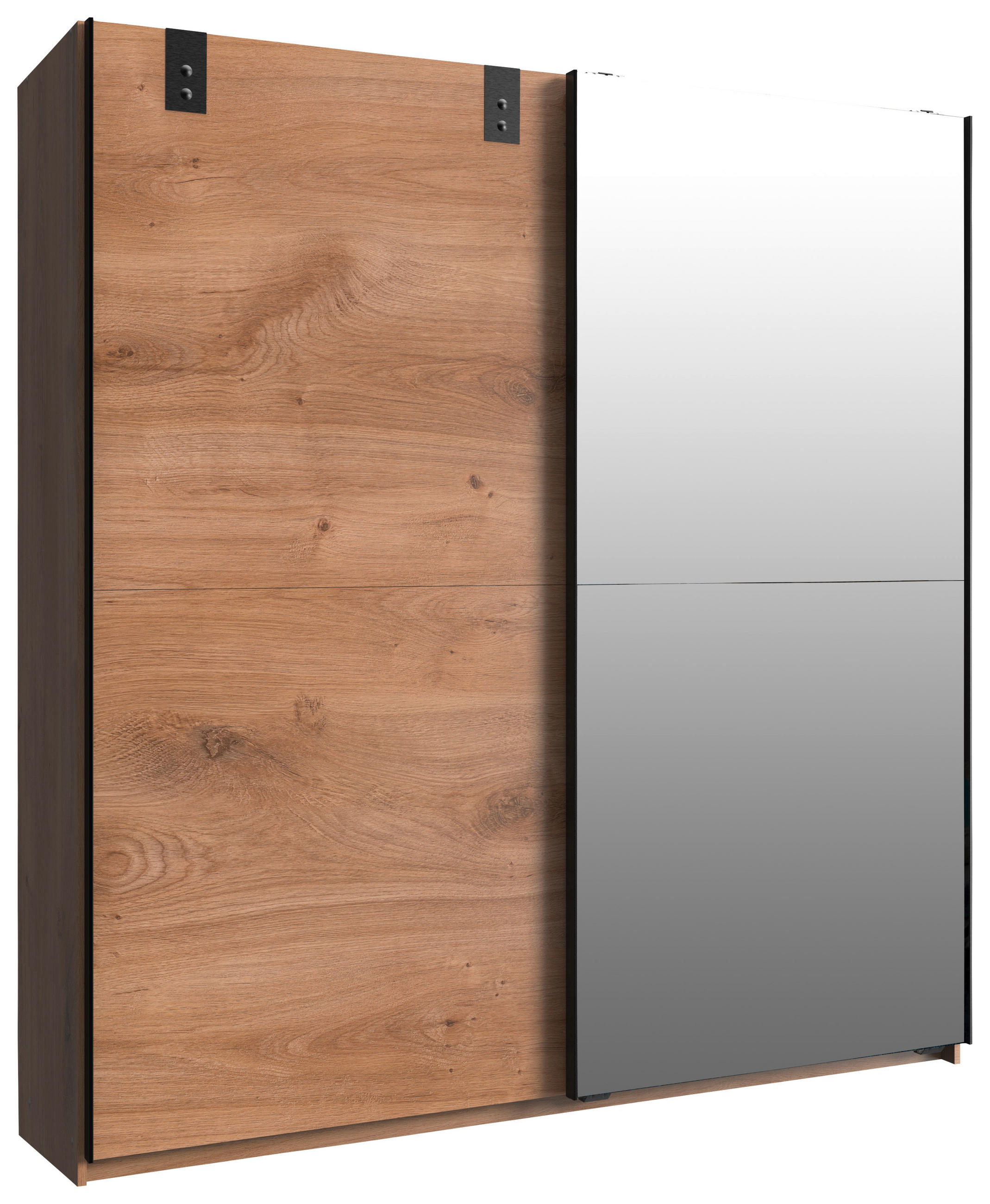 SCHWEBETÜRENSCHRANK 180/198/64 cm 2-türig Eichefarben, Silberfarben  - Eichefarben/Silberfarben, Basics, Holzwerkstoff (180/198/64cm) - MID.YOU