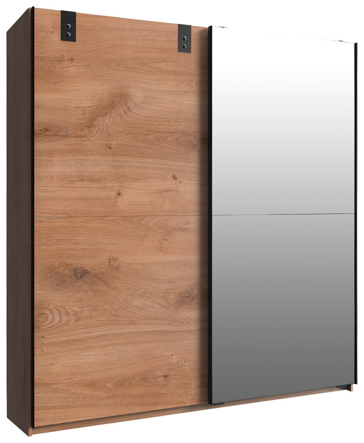 SCHWEBETÜRENSCHRANK 180/198/64 cm 2-türig Eichefarben, Silberfarben  - Eichefarben/Silberfarben, Basics, Holzwerkstoff (180/198/64cm) - MID.YOU