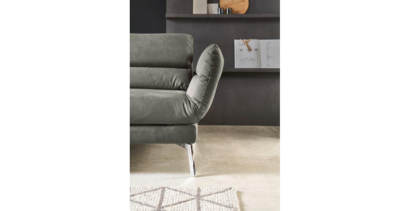 ECKSOFA in Mikrofaser Graphitfarben  - Chromfarben/Graphitfarben, Design, Textil/Metall (279/176cm) - Dieter Knoll