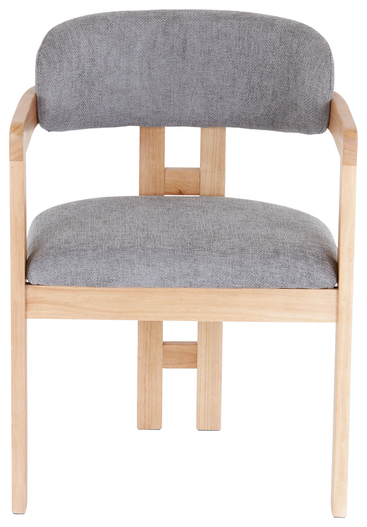 ARMLEHNSTUHL  in Leinenoptik  - Eichefarben/Grau, MODERN, Holz/Textil (60/80/52cm) - MID.YOU