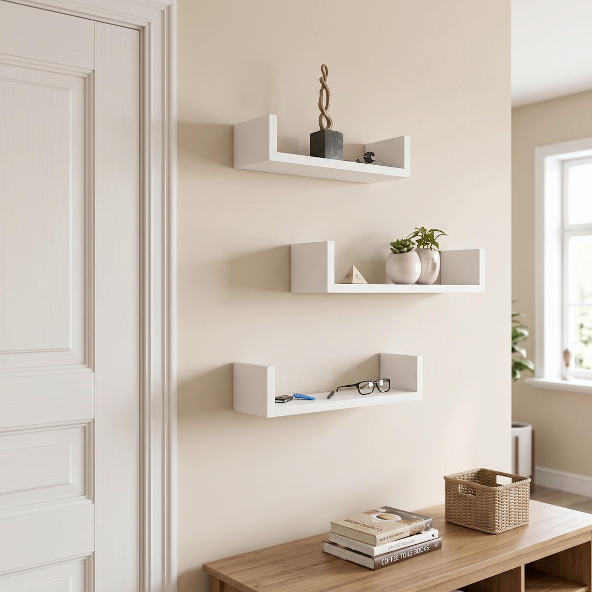 WANDREGAL 30-40/7-9/10 cm  - Weiß, Basics, Holzwerkstoff (30-40/7-9/10cm) - Boxxx