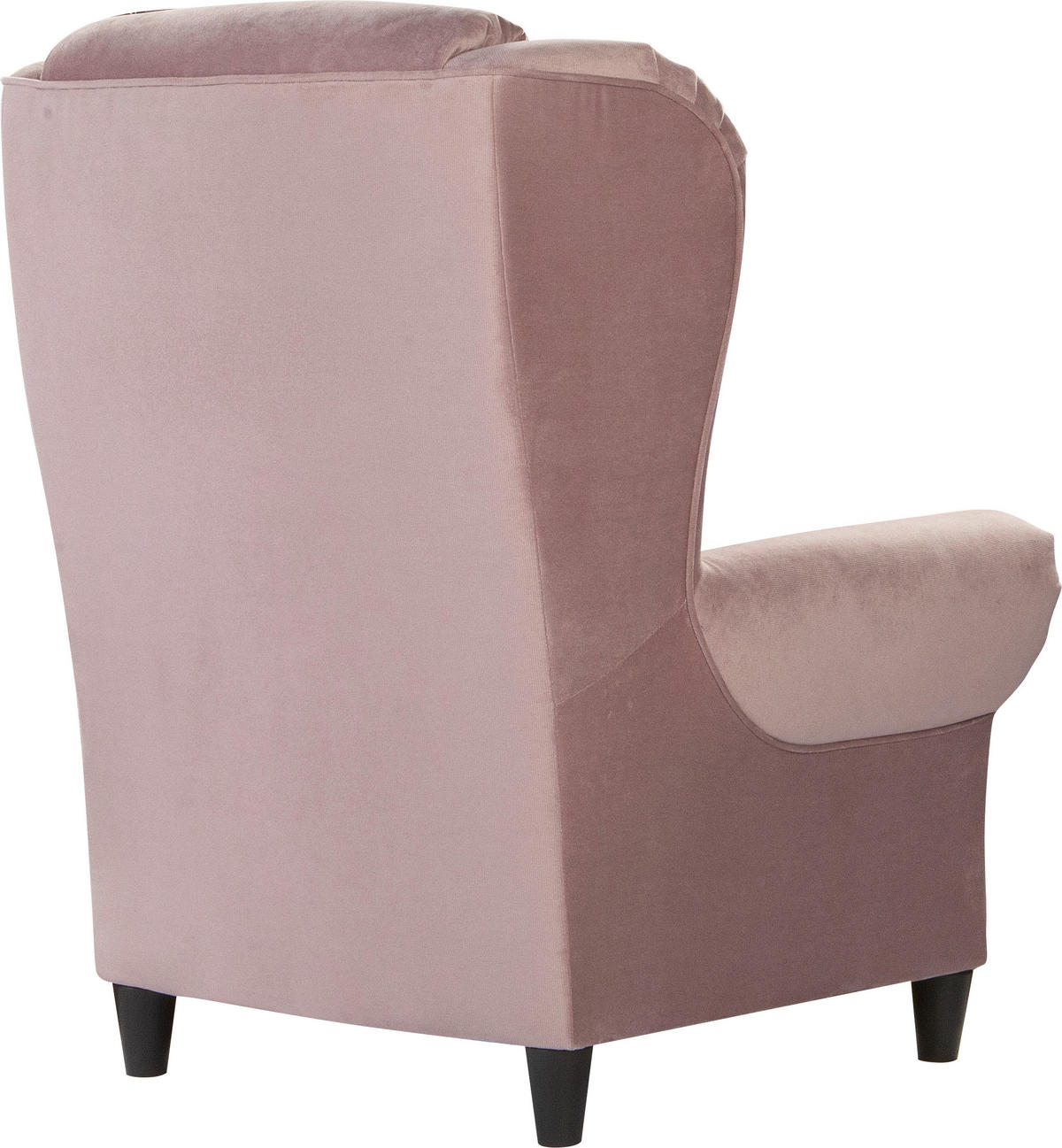 OHRENSESSEL Plüsch Rosa  - Schwarz/Rosa, Design, Holz/Textil (94/112/92cm) - MID.YOU