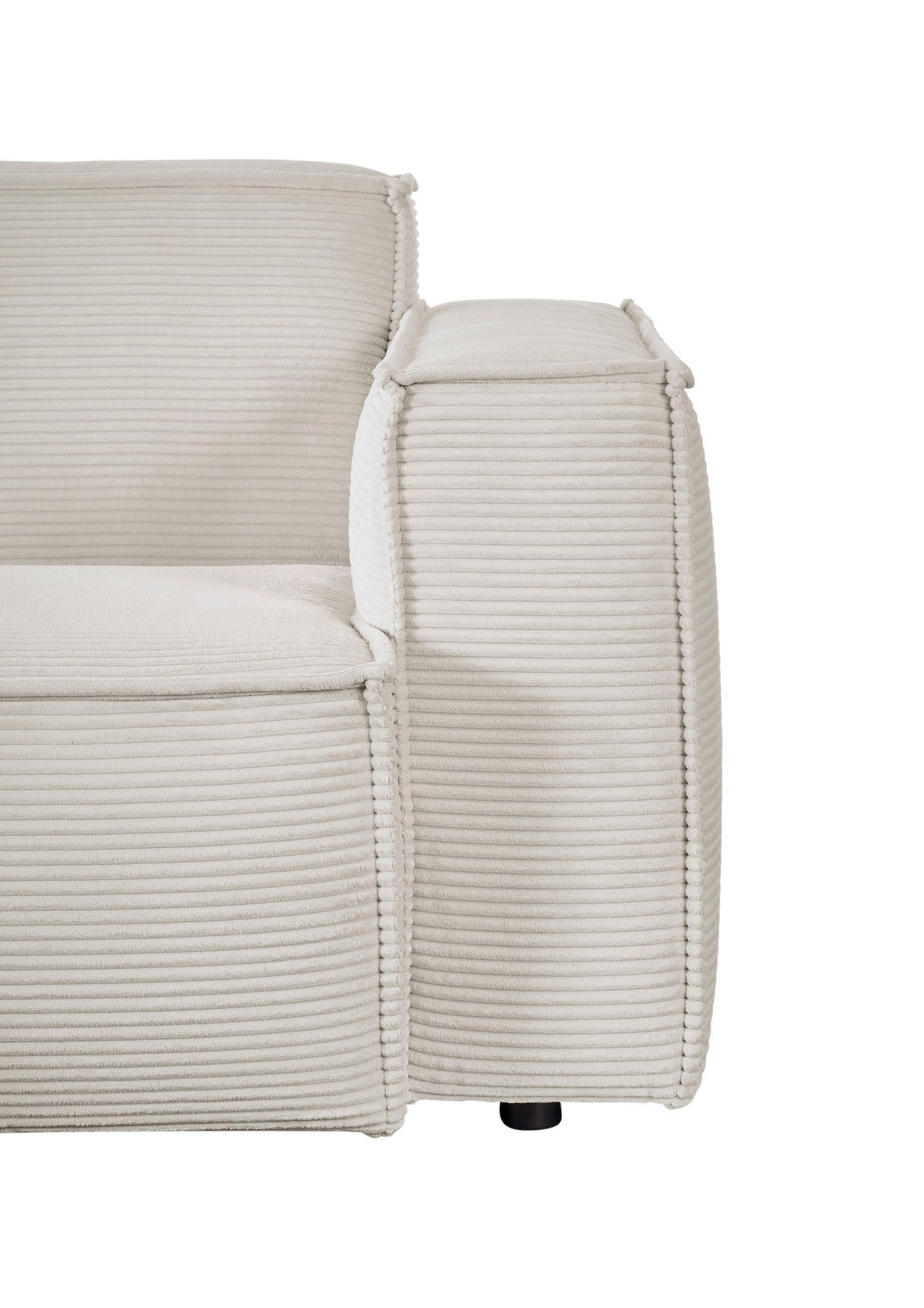 ECKSOFA in Cord Weiss  - Weiss/Schwarz, Konventionell, Kunststoff/Textil (224/254cm) - Hom`in