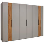 DREHTÜRENSCHRANK 301,9/223,3/62 cm,  in Grau, Wildeiche, 6-türig  - Wildeiche/Schwarz, Design, Holz/Holzwerkstoff (301,9/223,3/62cm) - Dieter Knoll
