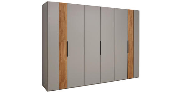 DREHTÜRENSCHRANK 301,9/223,3/62 cm,  in Grau, Wildeiche, 6-türig  - Wildeiche/Schwarz, Design, Holz/Holzwerkstoff (301,9/223,3/62cm) - Dieter Knoll