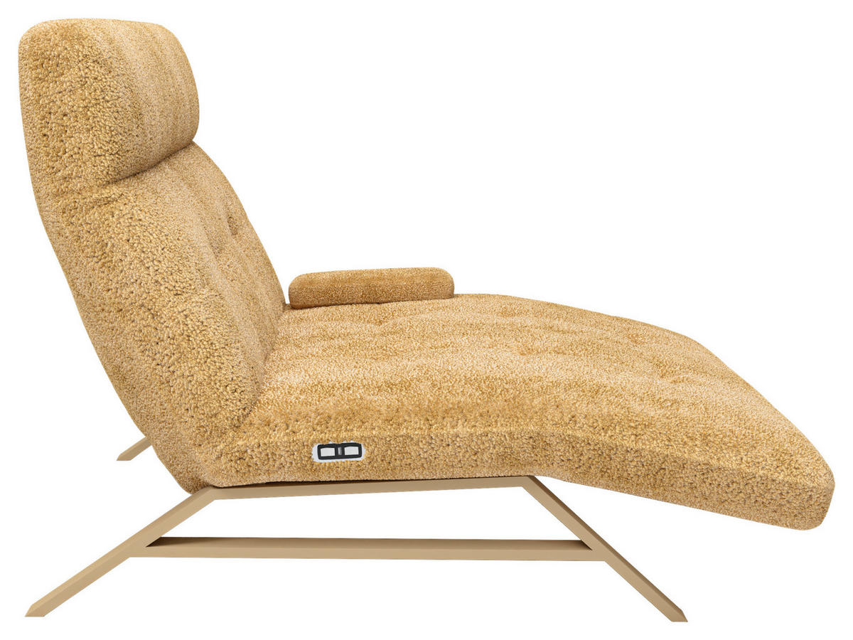 RELAXLIEGE Chenille, Teddystoff Goldfarben  - Goldfarben/Cappuccino, Design, Textil/Metall (120/54-113/158-198cm) - Pure Home Lifestyle