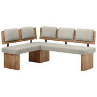 ECKBANK 125/165 cm  in Eichefarben, Sandfarben  - Sandfarben/Eichefarben, KONVENTIONELL, Holzwerkstoff/Textil (125/165cm) - Cantus