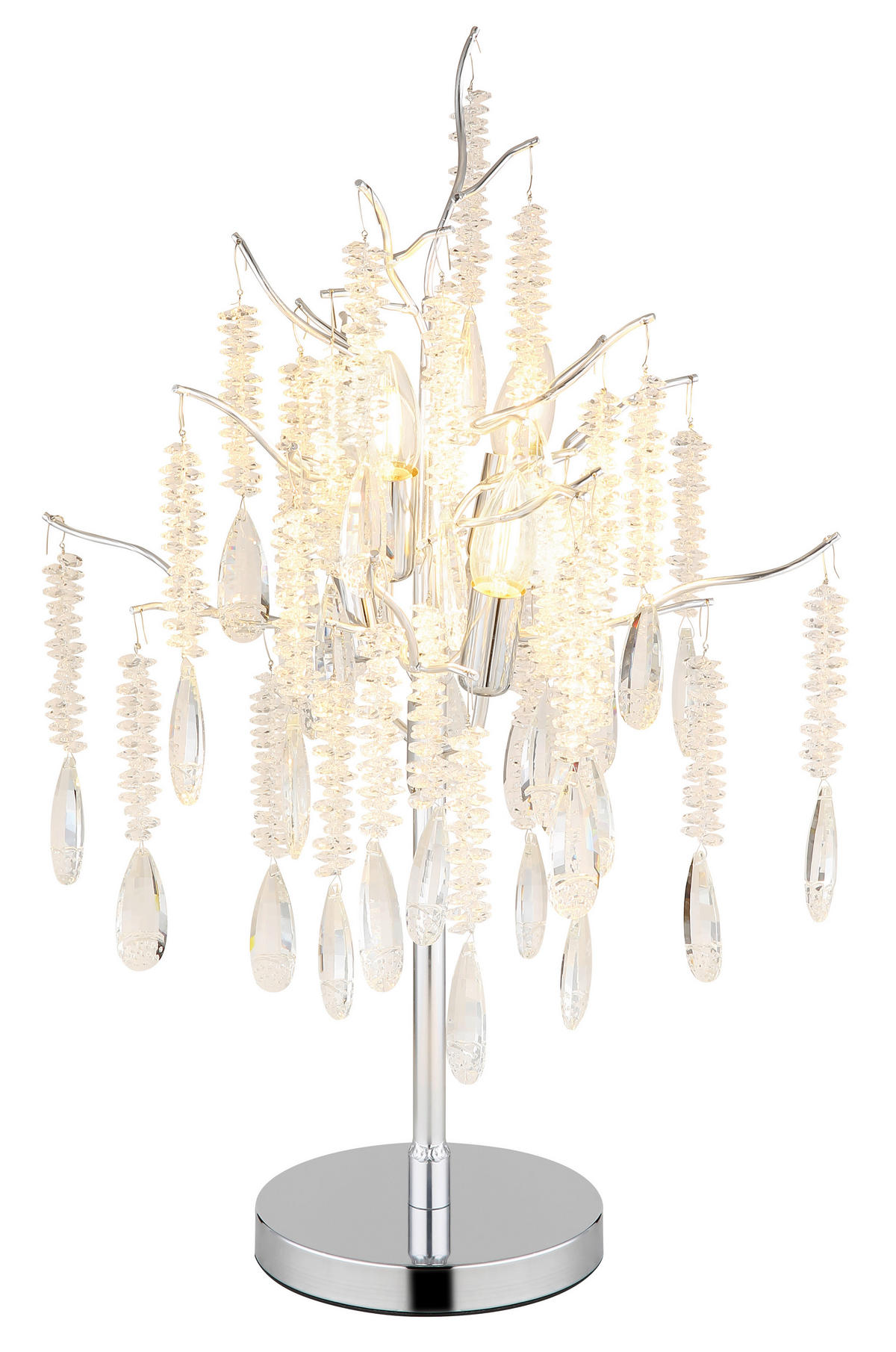 TISCHLEUCHTE 41/67 cm   - Klar/Silberfarben, KONVENTIONELL, Glas/Kunststoff (41/67cm) - Globo