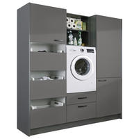 HAUSWIRTSCHAFTSRAUM  in Anthrazit  - Anthrazit, Basics, Holzwerkstoff (185cm) - Express