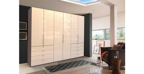 FALTTÜRENSCHRANK in Creme, Trüffeleichefarben - Trüffeleichefarben/Creme, KONVENTIONELL, Glas/Holzwerkstoff (300/216/58cm) - Venda