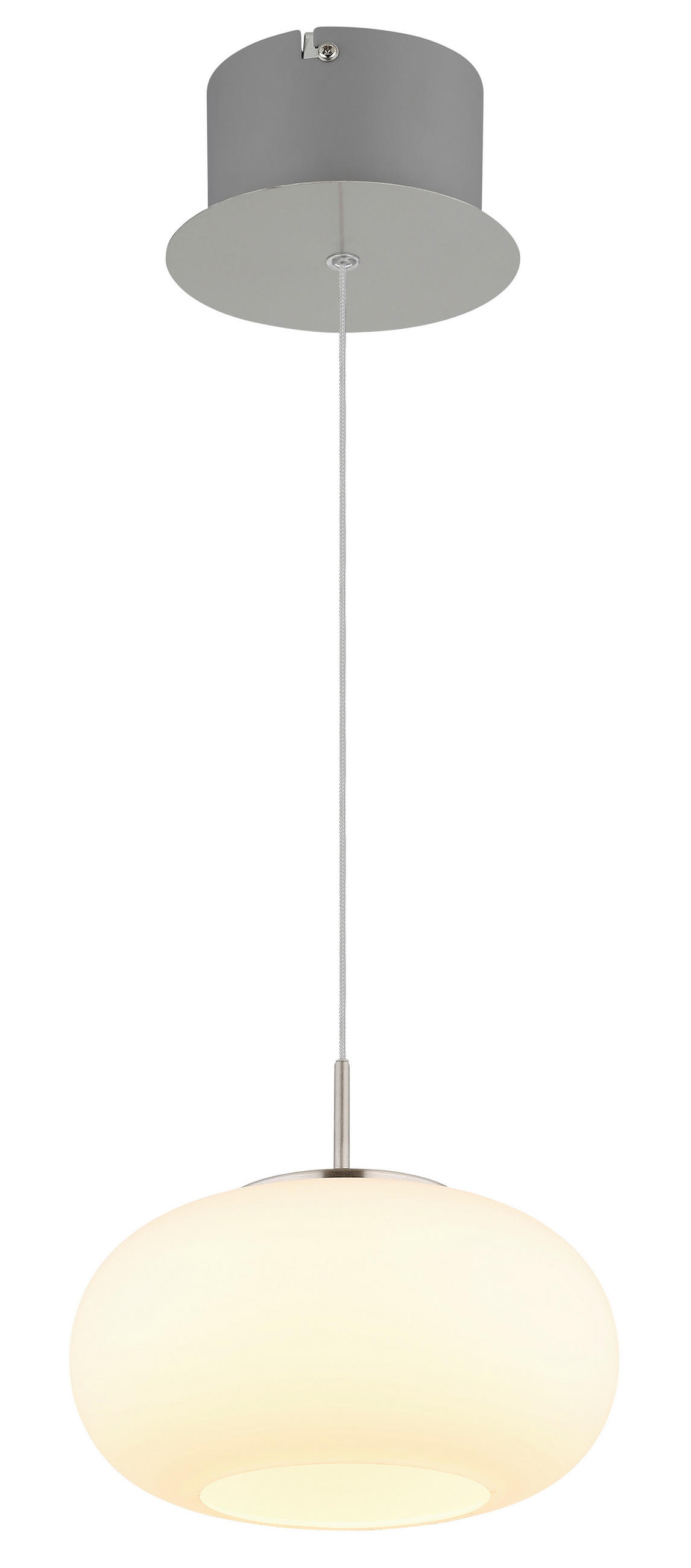 ZÁVĚSNÉ LED SVÍTIDLO, 20/150 cm  - průhledné/opál, Design, kov/sklo (20/150cm) - Globo